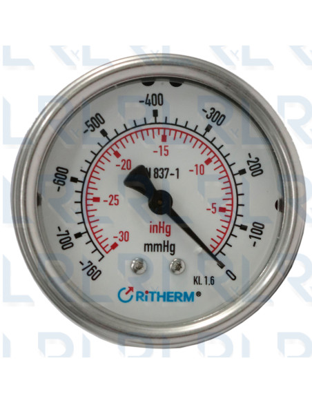 Vacuómetro Caja Acero Inoxidable 2.5"