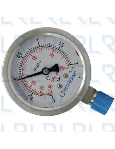 Manovacuómetro Total Acero Inoxidable 2.5"...