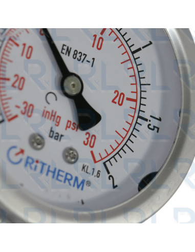 Manovacuómetro Total Acero Inoxidable 2.5"...